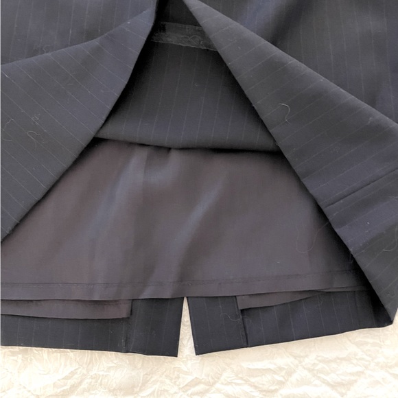 J Crew Factory Womens Original Fit Pinstriped Wool Pencil Skirt 0 Blue 91977 - Picture 4 of 7